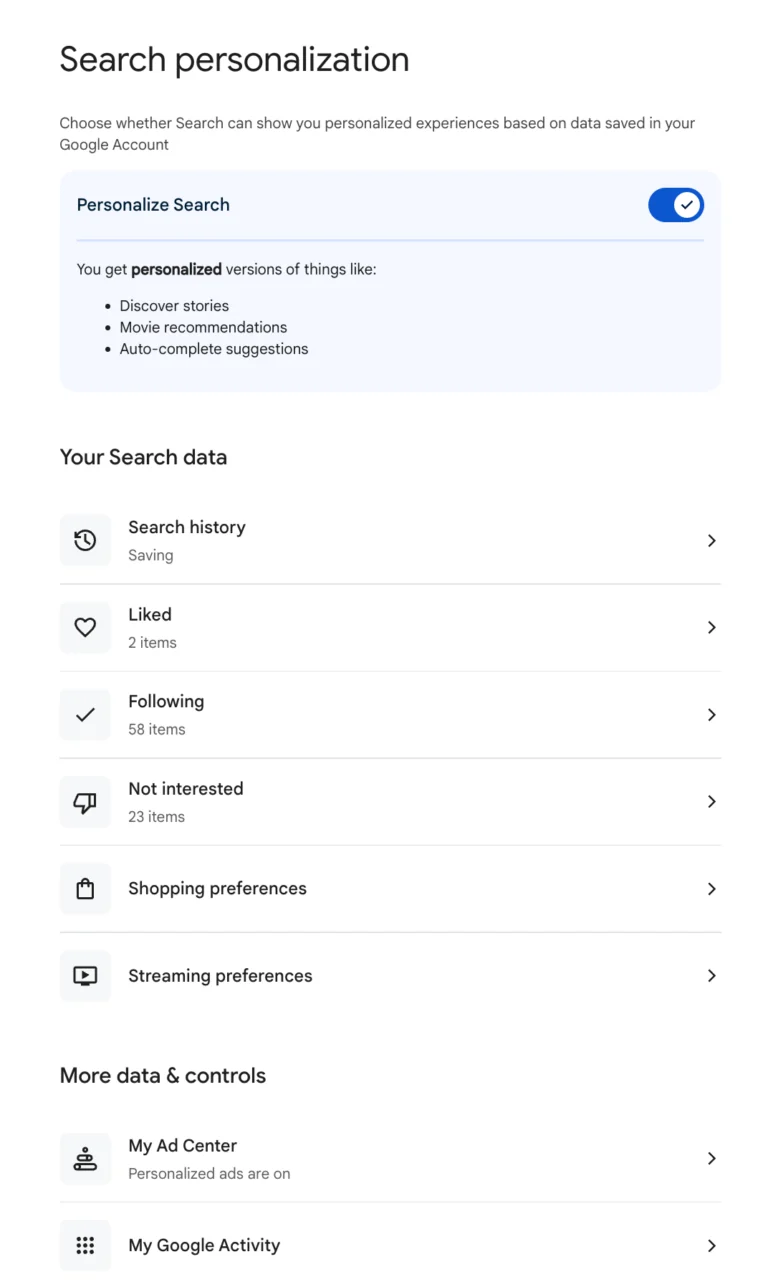 Google Personal Context Workspace Integration